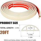 MYFAMIREA 20FT Floor Cord Cover for Wire Self Adhesive Cable Cavity Management PVC Extension Cord Hider Power Floor Wire Protector Prevent Cable Trips for Office Home Outdoor (Beige Wood, 1.18'')