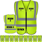 Custom Safety Vest with Logo Pockets High Visibility Reflective Vests Construction Security Workwear