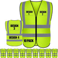 Custom Safety Vest with Logo Pockets High Visibility Reflective Vests Construction Security Workwear