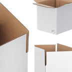 FARRAY Shipping Boxes 4x4x4 inches (Inner Size), 50 Pack Sturdy Kraft Corrugated Small Cardboard Boxes for Mailing Packing,White