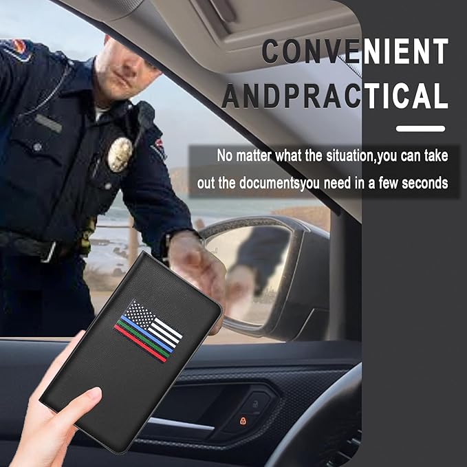 Car Insurance and Registration Card Holder | for BMW Ford Tesla Cadillac All Cars | Store Cards, ID License & Essential Documents | Premium Leather with Magnetic Closure