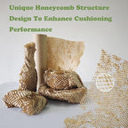Honeycomb Packing Paper 12" W x 120' L Packing Paper for Moving Products & Gifts Honeycomb Wrapping Paper Recyclable and Biodegradable Cushioning Packing Material with 20 Fragile Stickers