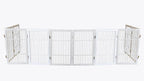 Pet Dog Gate Strong and Durable Freestanding Folding Acacia Hardwood Portable Wooden Fence Indoors or Outdoors by Urnporium (White Pet Gate, 10 Panel 30" Tall)