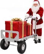 1000 LBS Dolly Cart with Wheels, 4 in 1 Folding Hand Truck, Stainless Steel Heavy Duty Industrial Convertible Hand Cart, Utility Collapsible Hand Truck Dolly for Warehouse, Home, Office, Etc