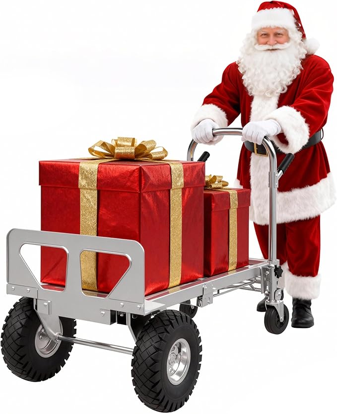 1000 LBS Dolly Cart with Wheels, 4 in 1 Folding Hand Truck, Stainless Steel Heavy Duty Industrial Convertible Hand Cart, Utility Collapsible Hand Truck Dolly for Warehouse, Home, Office, Etc