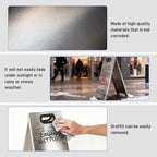 4 Pack Stainless Steel Wet Floor Sign, 24 Inch Caution Wet Floor Sign Portable Foldable Bilingual Safety Warning for Hotel Market Restroom Restaurant Office (Silver)