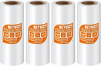 18 inch Stretch Film Shrink Wrap for Moving Supplies, 4 Pack Industrial Strength Stretch Plastic Wrap Roll for Pallet Wrapping Shipping Moving Boxes Storage Furniture,1000ft, Clear