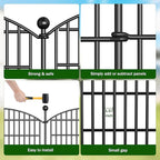 Decorative Garden Fence, 5 Panels - 32 in (H) x 11.8 ft (L) No Dig Dog Fence Outdoor for Yard, Rustproof Tall Garden Fencecing Panels, Animal Barrier Suitable for Yard Border, Patio, and Outdoor Use