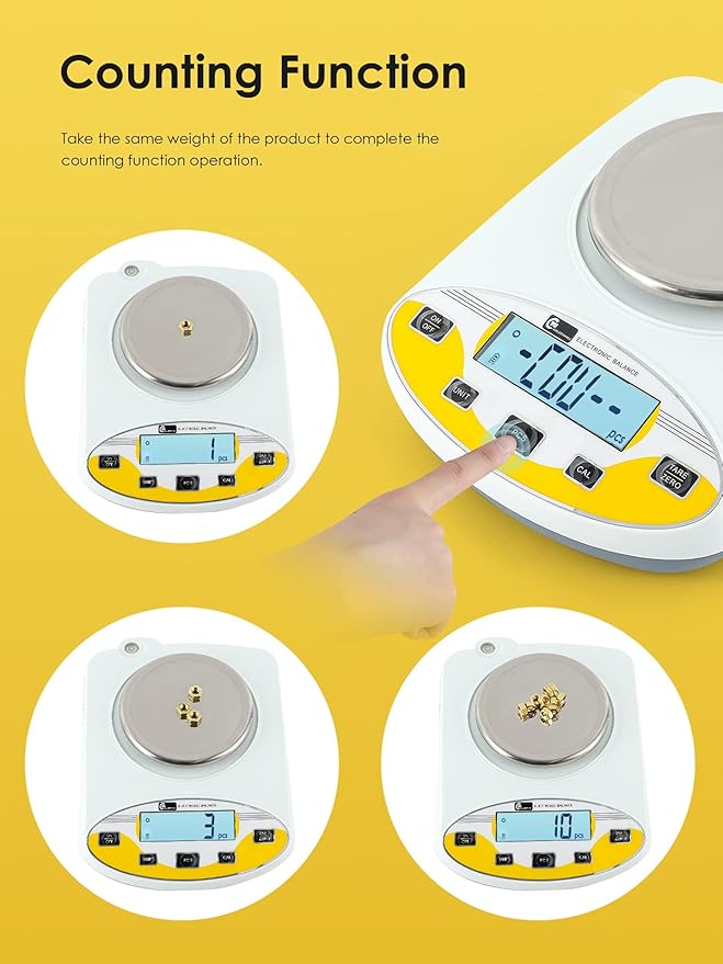 CGOLDENWALL Precision Lab Scale 500gX0.01g Analytical Electronic Balance Digital Laboratory Scale Precision Jewelry Scales Kitchen Precision Weighing Electronic Scales Calibrated 110V (500g, 0.01g)