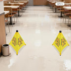 Caution Wet Floor Sign with Storage Tube, 20In Pop Up Wet Safety Signs 6Pcs Floor Safety Sign Warning Caution Cone for Restaurant, Commercial & Office Use