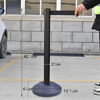 OangeStar 6 Packs Crowd Control Stanchions w/10ft Retractable Belt, Crowd Control Barriers Set w/Water Filled Base, Ideal for High Traffic Areas