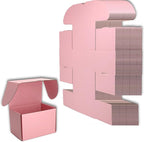 6x4x4 inches Small Shipping Boxes Set of 25 - Pink Mailer Corrugated Cardboard Boxes for Shipping Packaging Mailing Products