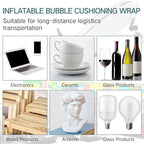 PerKoop 12"x175' Inflatable Air Pillows for Shipping Large Bubble Cushioning Wrap Packing with Pump Bubble Cushioning Wrap Roll with Fragile Stickers for Heavy Duty Moving Protection
