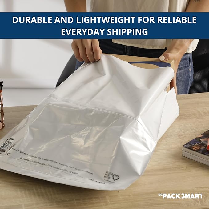 White Plastic Poly Mailers 19"x24" | Shipping Bags for Clothing, Books & Accessories | Durable Shipping Envelopes | Waterproof and Tear-Proof with Strong Self-sealing Adhesive | 100-Pack