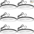 6 Pack 150W UFO Led High Bay Light,120VAC,21050LM 5000K Daylight Area Lighting,IP66 Waterproof 650W MH/HPS with Plug Commercial Bay Lighting for Warehouse/Shop/Workshop/Barn/Gym/Factory
