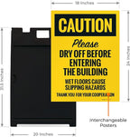 Caution Please Dry Off Wet Floor Sidewalk Sign Kit, 18x24 Inches, With A Frame Stand, Made in USA