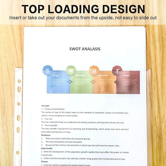 Sheet Protectors, PANDRI 900 Pack Clear Heavy Duty Plastic Page Protectors Sheet Reinforced 11-Hole Fit for 3 Ring Binder Fits Standard 8.5 x 11 Paper, 9.25 x 11.25 Top Loaded, Excluding Acid