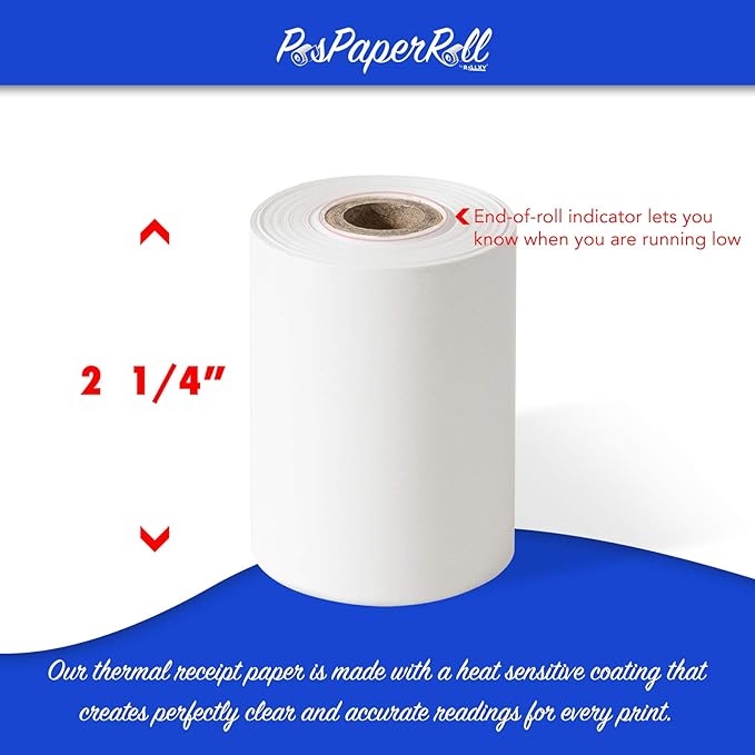 2 1/4" X 85' Thermal Paper (24 Rolls), Works for Verifone Printer Tranz 420, Verifone Vx510, Verifone Vx510le, Verifone Vx570