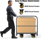 Panel Cart, Heavy Duty Flatbed With 5In Swivel Caster 1500LBS Weight Capacity for Lumber Drywall Mattress Transporting Heavy Loads With Ease and Efficiency - 2PCS Straps for Platform Trucks