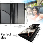 Car Registration and Insurance Holder, Leather Car Glove Box Organizer, Cool Car Accessories for ID, Driver's License Cards & Essential Document,business cards,Men&Women,Brown Cat and Book