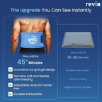 REVIX Large Gel Ice Packs Reusable, 45-Minutes of Long Lasting Cold Packs with Ice Grid Gel Design, Lower Back, Shoulder, Knee Ice Wrap, Cold Therapy for Soothing Waist & Leg Fatigue, 16 × 9", 2 Packs