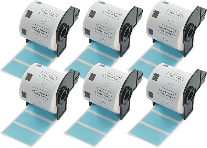 BETCKEY - Small Address/Barcode Labels Replacement for Brother DK-1209 (2.4 in x 1.1 in), Compatible with Brother QL Label Printers [6 Rolls/4800 Labels, Light Blue]
