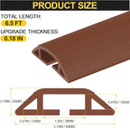 MYFAMIREA 6.5FT Floor Cord Cover Heavy Duty Cable Cover Protector 3 Channels Extension PVC Floor Wire Cover Outdoor Cord Hider Management Cord Cover for Wire on Floor for Home Office Outdoor, Brown,2M