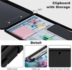 Clipboard with Storage,Plastic Storage Clipboard with Low Profile Clip, Heavy Duty Nursing Clipboards Foldable,Coaches Clipboard Case for Work, Teacher,Office School Supplies,Pink Butterfly Flower