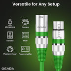 GEARit XLR Male to Female Microphone Cable (100 Feet, 1 Pack) 3-Pin Balanced Shielded Mixer, Recording Studio, Podcast - Green
