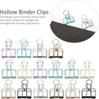 16 Pcs Hollow Binder Clips - 8 Colors Skeleton Design Paper Clamps for Office School Home Use, Organize Documents Files Notes(M,1.3x1.5in)