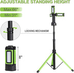 Multi-Directional LED 7000 Lumen Work Light, with Adjustable Tripod Stand and Carry Bag, Rechargeable with USB Power in/Out, Super Bright for Camping, Car Repairing, Barbecue, Workshop