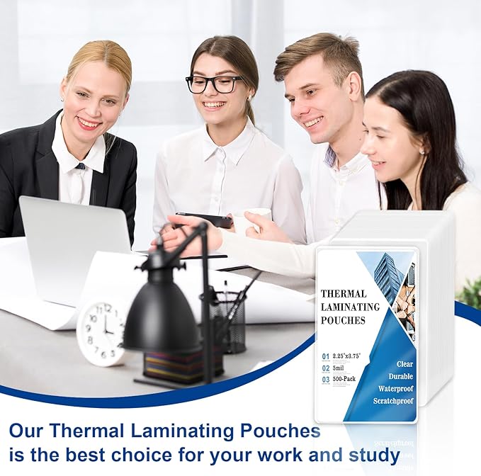500 Pack 5mil 2.25“x3.75" Thermal Laminating Pouches Badge Laminate Pouches Clear Laminated Luggage Tags Printable Laminator Pouches for Business Permits Cards (500, 2.25“x3.75"-5mil)
