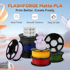 FLASHFORGE PLA Filament 1.75mm +/- 0.02mm, Matte Purple 3D Printer Filament 1kg (2.2lbs) Spool, Excellent Printing Performance, Easy to Use for Most FDM 3D Printers