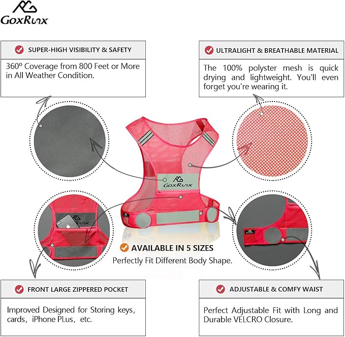 Reflective Vest Running Gear,Lightweight Reflective Safety Vests with Arm Bands