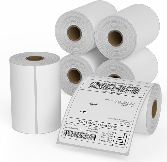 12 Rolls 4x6 Direct Thermal Shipping Labels 250 Labels/Roll Compatible with Zebra 2844, 2843, 2844z Eltron, Address Labels for Logistics E-Commerce Mailing Warehouse Thermal Labels for FBA USPS