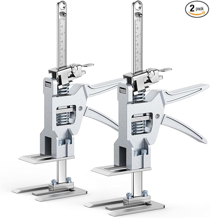 Labor-Saving Arm Jack Multifunctional Construction Jacks, Furniture Jacks， for Installing Windows and Doors, Lifting Furniture, Woodworking Tools, Wall Tile Positioning (Silver, 12inches)