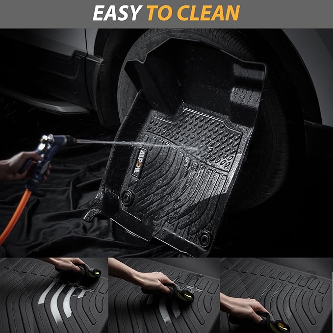 AIPOIL® Floor Mats & Cargo Liner Set for 2013-2019 Ford Escape All Weather Protection TPE Anti-Slip Automotive Full Set Custom Car Mats Accessories - Black