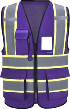 AYKRM 11 color High Vis Reflective Safety Vest for Women Men Security Pocket Zipper