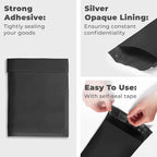 The Boxery 12x15.5" Black Self-Seal Poly Mailer Bags – 100 Pack | Waterproof, Tear-Resistant Shipping Envelopes