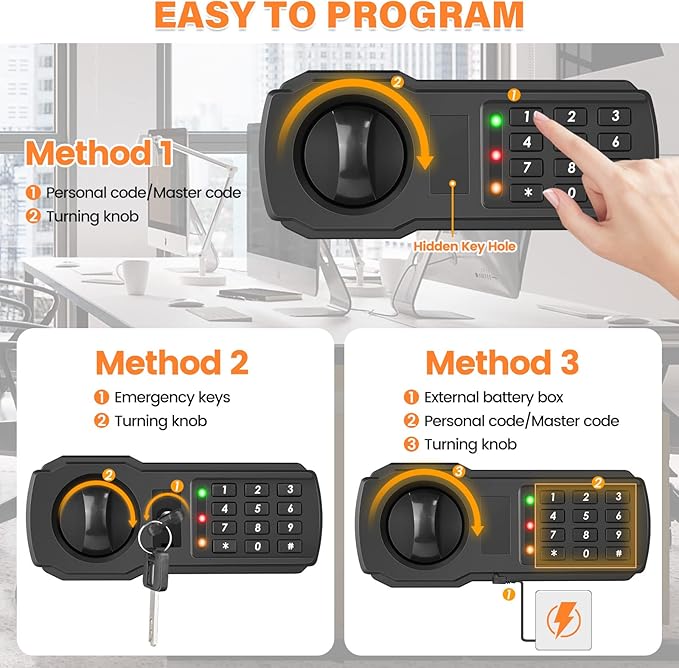 144 Keys Fireproof Key Cabinet, Anti-Theft Heavy Duty Key Lock Box with Key Tags, Adjustable Key Organizer Wall Safe with Combination Lock for Car Office House Garage Rental Business