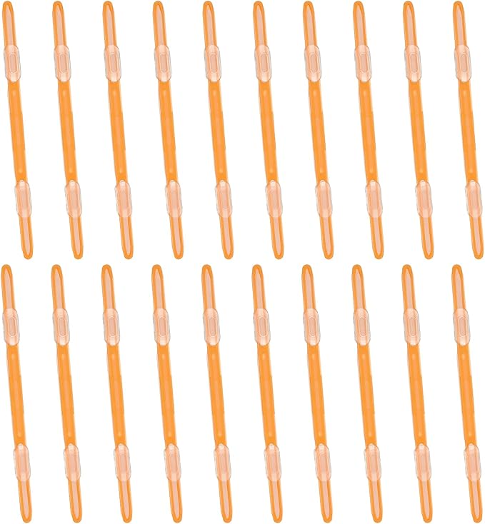PATIKIL 20 Pcs Loose-Leaf Paper Binding Clamps, Orange Plastic Paper Organizers Notebook Fasteners Reusable Prong Binder Clip for Home Office File Report Chart Documents