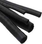 Split Braided Wire Sleeving Loom Mesh Woven for Automotive Wires/Audio Video Cable/Multi-Cable Strings Organized Guard Cover (1/4" - 18 Feet)