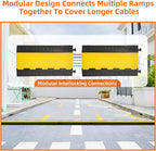 5 Channel 2 Pack Cable Protector Ramp Traffic Wire and Hose Ramp Cord Cover Heavy Duty Channels 18,000 lbs Load Capacity Cable Wire Ramp Speed Bump Driveway Cable Ramp Protective Cover