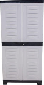 Sunnydaze Lockable Storage Cabinet - Indoor or Garage Storage Cabinet with 3 Adjustable Shelves - 48.75" H - Garage, Office, Home, Laundry Room - Gray