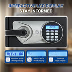 BlackSmith Biometric Handgun Safe 1.8 Cub Home Safe Quick Access Fingerprint Security Lock Box for Money Firearm Valuables with Dual Alarm System Fireproof Bag and Removable Shelf, Black