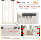 Lumizone Extra Tall Pet Gate 55.12" High Pressure Mounted 59.25"-63.38" Extra Wide (9 Sizes) 1.37" Gap for Cat Dog Stairs Doorway Hallway No Drilling Auto-Close (59.25"-63.38" W, Cream White)