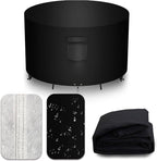 Heavy Duty Patio Furniture Covers Waterproof, 600D Round Outdoor Furniture Cover Waterproof for Sectional Sofa Couch, Outdoor Dining Table and Chair Set Covers 36"DIA x 28"H, Black