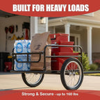 Bike Cargo Trailer with Spring Suspension, Bicycle Wagon Cart, Handle Cart 160 lbs Load Capacity, Foldable Compact Storage，with Removable Dust Cover Wheel 16’’