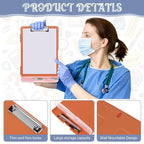 Crtiin 6 Pcs Plastic Clipboard with Storage Colored A4 Nursing Holder Heavy Duty Waterproof Storage Clipboard Folder for Office School Nurses Teacher Essentials (Multicolor)