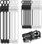 Nearockle Silicone Cable Ties Cord Organizer Cable Management, 16Pcs 4.2" and 7.1" Reusable Cable Organizer Electronic Accessories for Home, Office, Kitchen, School, Travel(Black&White)